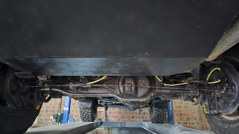 Fuel tank and underbody before treatment