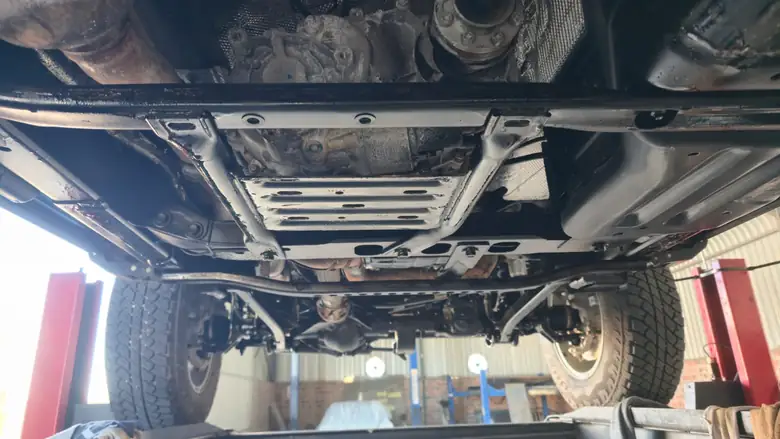 Front underbody and transfer case after treatment