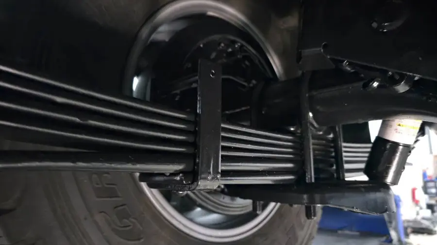Rear leaf springs after treatment